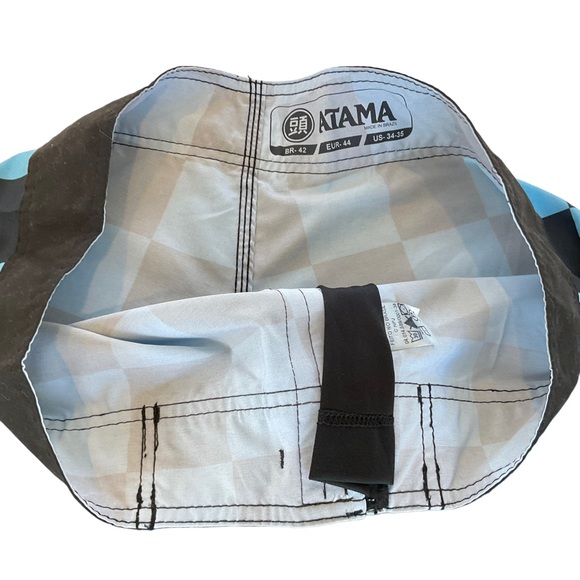 NWOT Atama Shorts Boardshorts Men’s 34-35 Blue Checkered MMA Jiu Jitsu Brazil - Picture 9 of 14